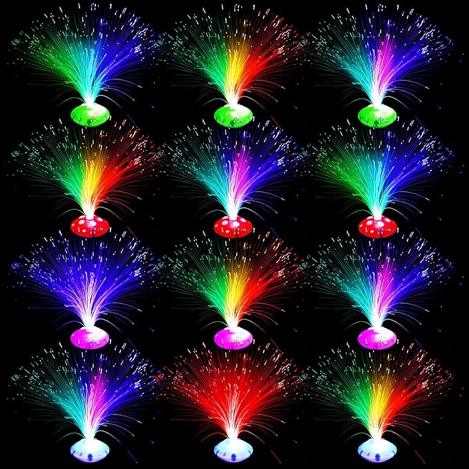Retisee 12 Pcs Halloween Fiber Optic Lamp Multicolored Centerpiece Optic Lights by Retisee