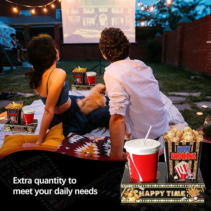Faccito 36 Pcs Movie Night Snack Trays Movie Theater Snack Boxes Night Supply - Image 3