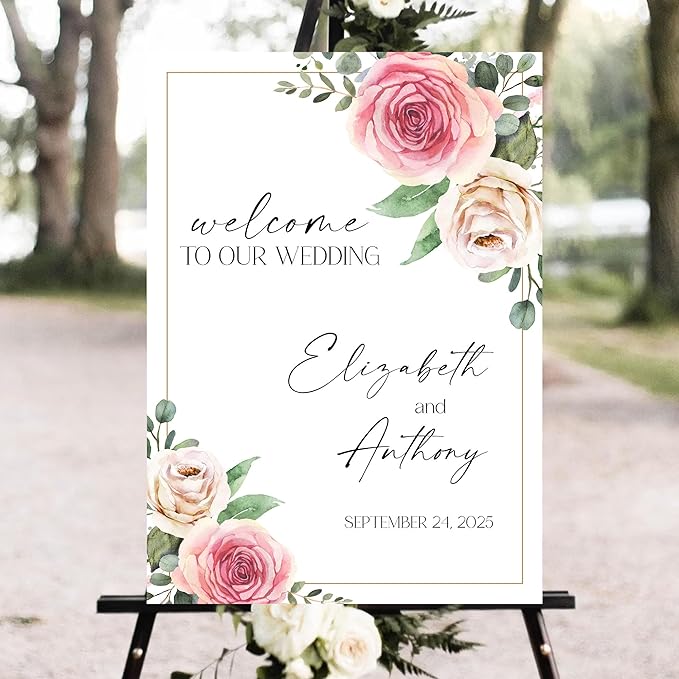 Personalized Wedding Welcome Sign, Welcome To Our Wedding, 18 inches x 12 - Image 3