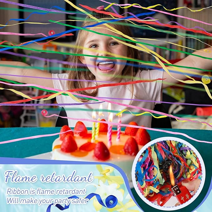 50Pack Colorful Streamer Poppers, Hand Throw Streamer Poppers, No Mess Confetti - Image 5