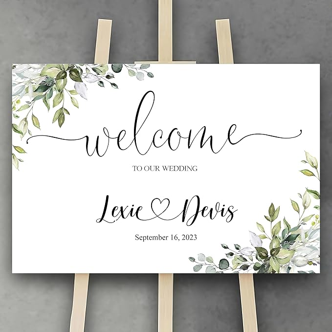 Wedding Welcome Sign, Personalized Custom Wedding Sign, Printed Wedding sign - Image 2