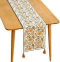 ISAENNE Designer Bohemian Elegant Linen Table Runner 102 Inches Long, Floral by Isaennehomedecoration