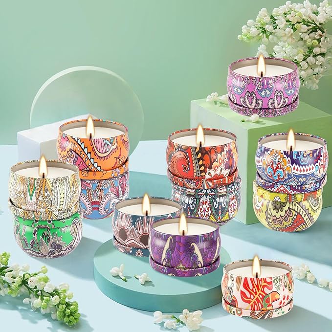 Scented Candles Gifts Set 36 Pack Soy Wax Travel Tin Jar Candles - Image 4