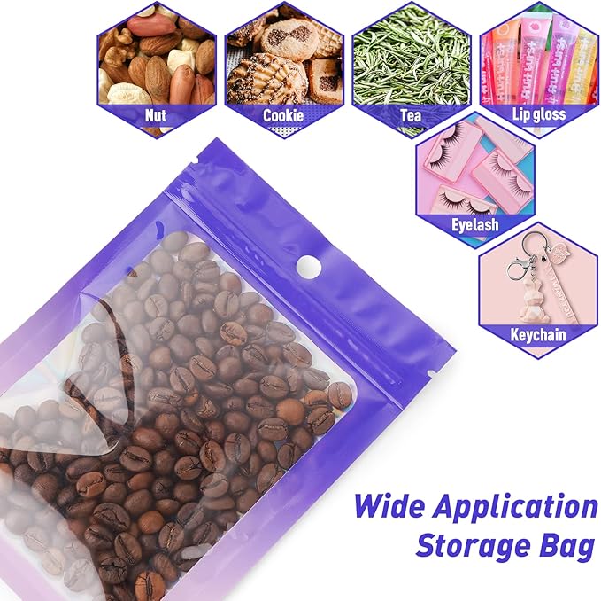 Funfery 100 Pack Holographic Bags, Resealable Bag - Image 5