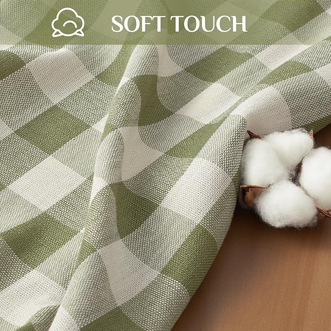 Softalker Checkered Tablecloth Rectangle, Heavy Weight Linen Gingham Christmas - Image 3