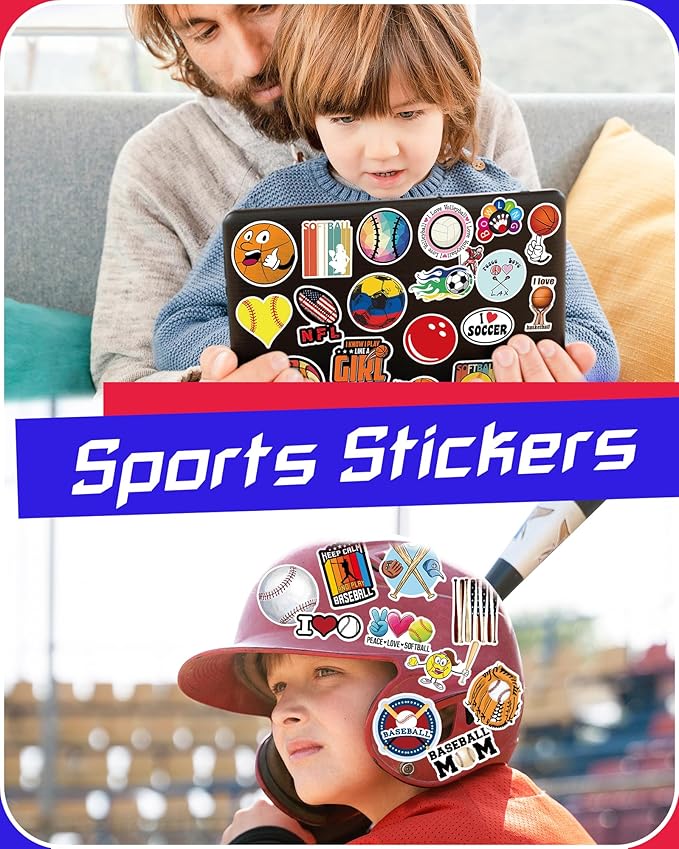 300 Pcs Sport Stickers for Kids, Sport Water Bottle Stickers, Vinyl Waterproof - Image 2