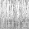 Crosize 8 Pack 3.3 x 9.9 ft Sliver Foil Fringe Curtains Party Decorations by Crosize