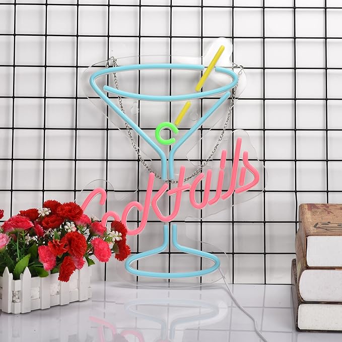 Cocktails Neon Sign for Wall Decor Man Cave Bar Home Art Neon Light LED Neon - Image 4