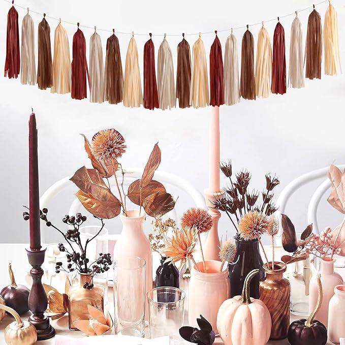 Boho Baby-Shower Burgundy-Brown Champagne Party-Decorations - Image 7