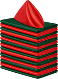 Aneco 16 Pack Christmas Square Satin Napkin Bright Silk Table Napkin Xmas Soft by Aneco