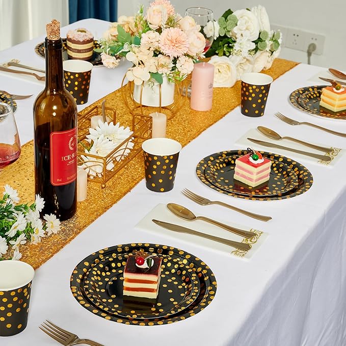 Black and Gold Party Supplies - Image 7