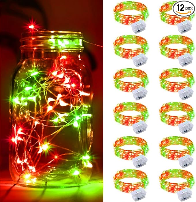 ZGWJ 12 Pack Christmas Fairy Lights Battery Operated, 7ft 20LED Mini Fairy by ZGWJ