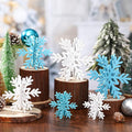Bucherry 12 Pcs Wooden Snowflake Table Decor 3D Snowflake Tabletop Signs and by Bucherry