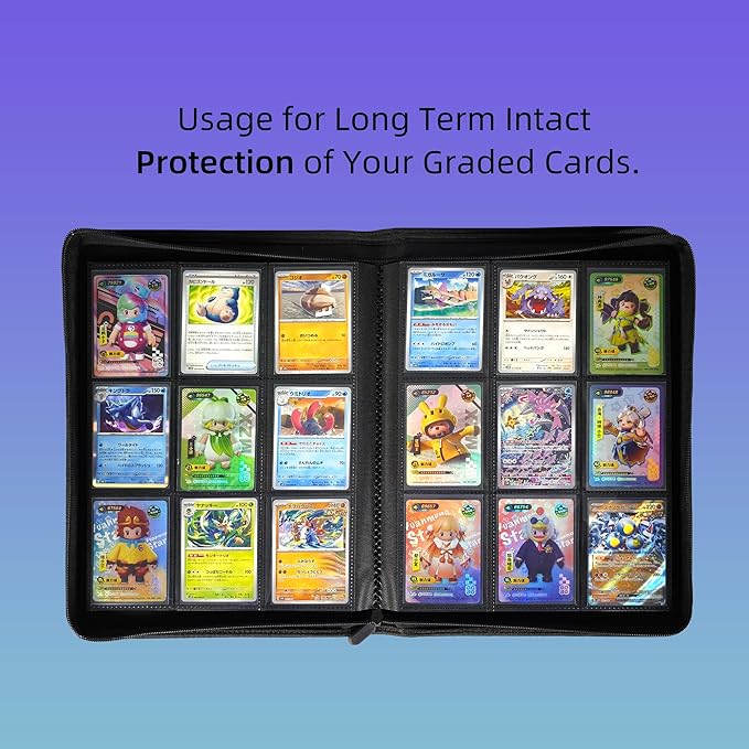 9 Pockets Premium Card Binder 360 Cards Trading Card Binders Zip Card Storage - Image 7