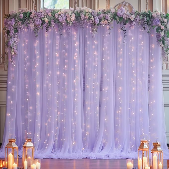 20×10ft Purple Tulle Backdrop Curtain - Image 5