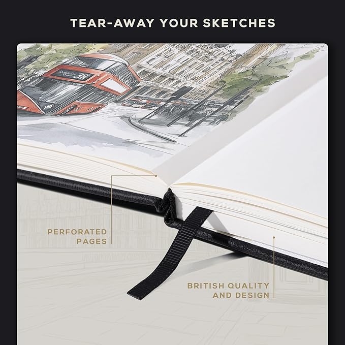 Beechmore Books A4 Sketchbook – 8.5x11 Premium Vegan Leather Bound Large Sketch - Image 5