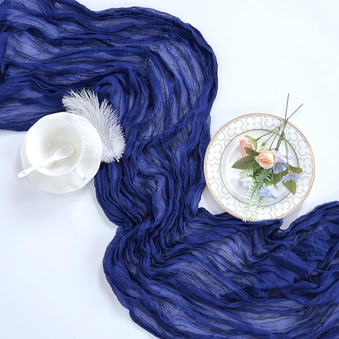 6 Pack Royal Blue Table Runner 10ft Boho Gauze Fabric Cheese Cloth Table Runner - Image 6