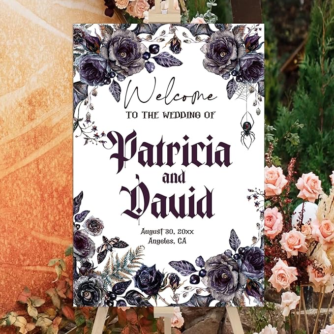 Halloween Wedding Welcome Sign, Til Death Do Us Part Welcome Sign, Halloween - Image 3