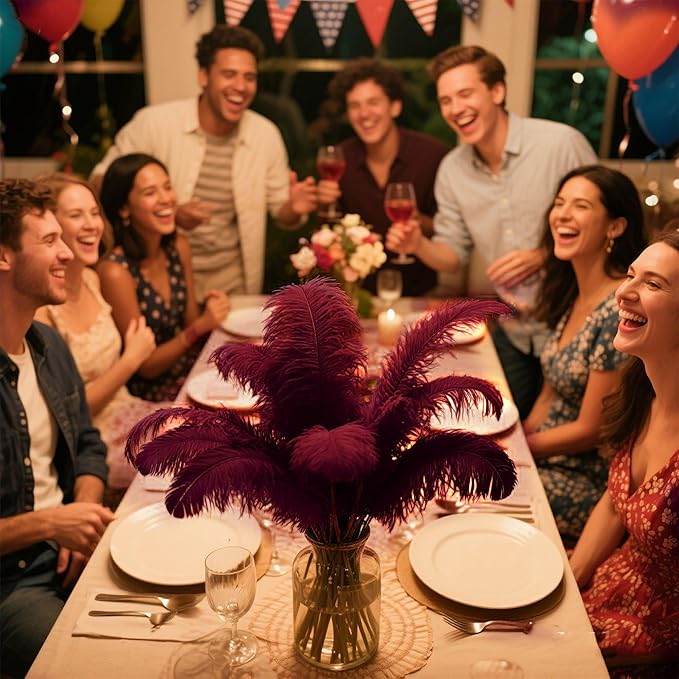 Holmgren Burgundy Ostrich Feathers Bulk - Image 2