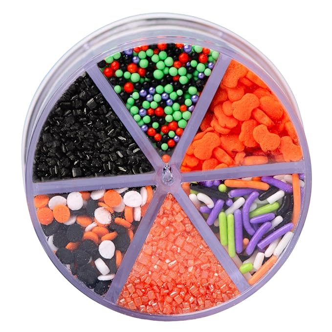 Sweets Indeed Halloween 6-Cell Sprinkle Jar – 6 Variety Sprinkle Compartments | - Image 9