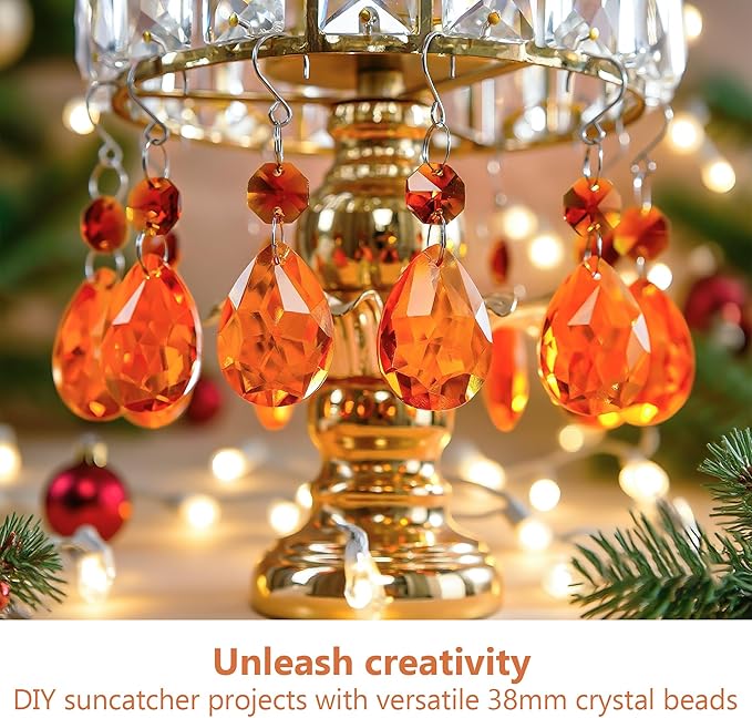 H&D HYALINE & DORA 3Inch Crystal Suncatcher Bauhinia Prisms Pendants 10Pcs - Image 5