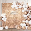 12PCS Champagne Shimmer Wall Backdrop, Square Sequin Photo Backdrops Panel by ZEBMOON