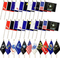 22 Pack All Branches Military Service Flags Set Small Mini Army Armed Forces by LyButty