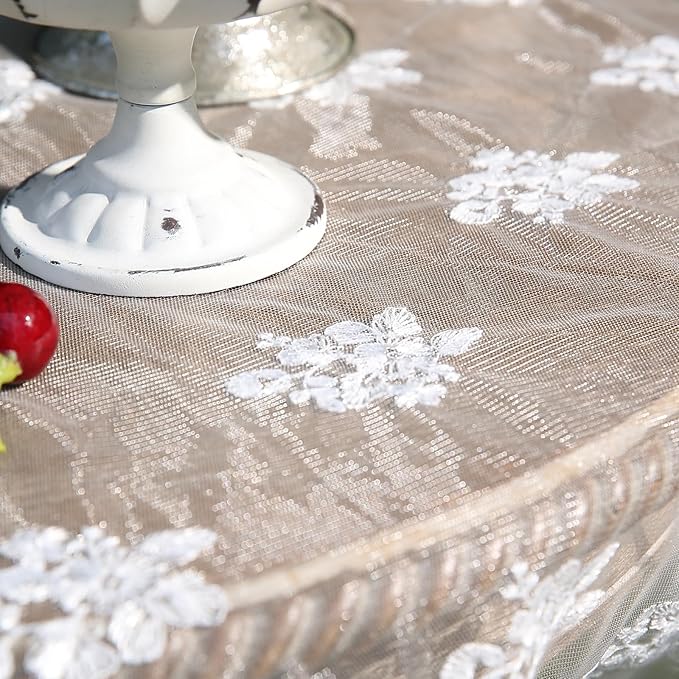 patdrea Designer White Lace Elegant Tablecloth - Image 4
