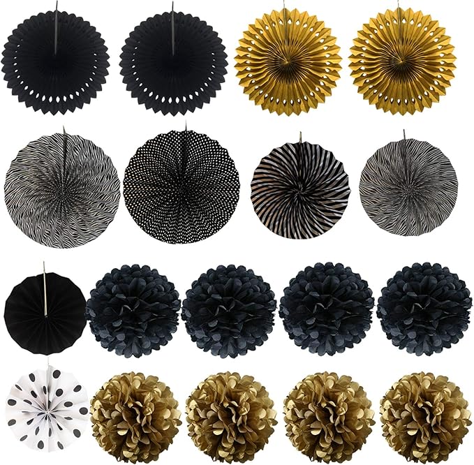 ZERODECO Party Decoration, Pom Poms Flowers, Garlands String Polka Dot and - Image 7
