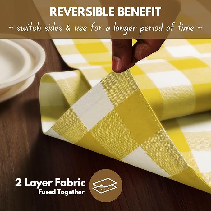 Native Fab Table Runner Buffalo Check Plaid 100% Cotton - Image 5