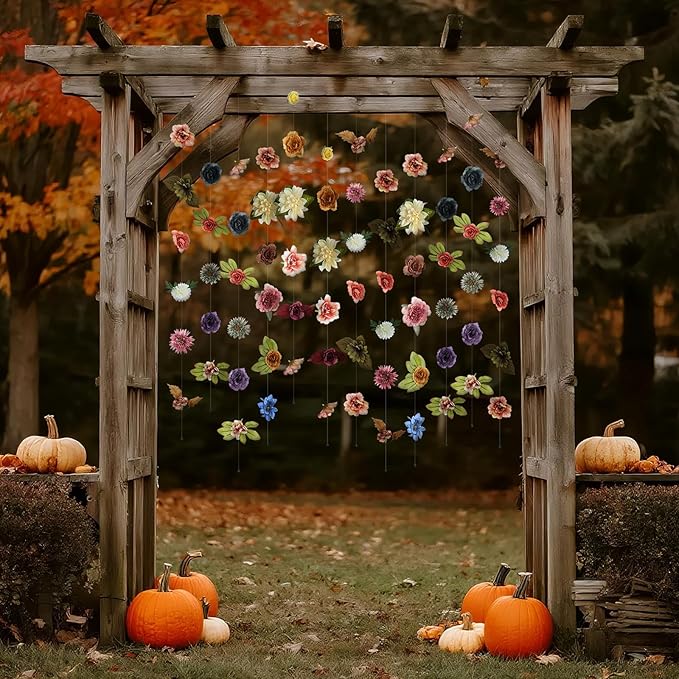 XunYee 6 Pcs 35.4 ft Flower Garlands Hanging Wildflower Backdrop Decoration - Image 4