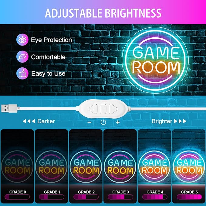 Gamer Neon Sign for Gamer Room Decor, Dimmable Gamer Room Neon Signs for Wall - Image 3