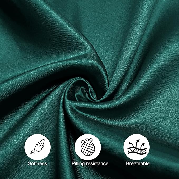 Horbaunal 16 Pack Forest Green Satin Napkins 17 x 17 Inch, Square Soft Table - Image 7