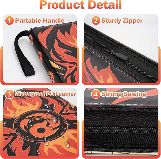 9 Pocket Card Binder for MTG/YGO/PTCG/Game Cards, Holds 900 Cards, Premium Card - Image 4