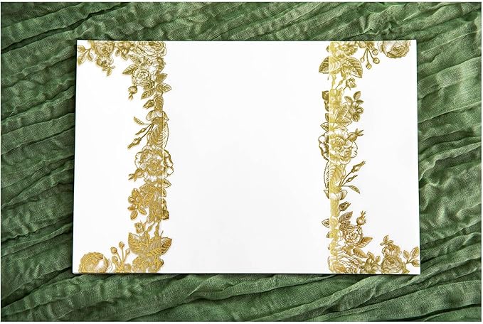 PONATIA 50 PCS Vellum Jackets for 5x7 Wedding Invitation Cards- 135gsm Floral - Image 9