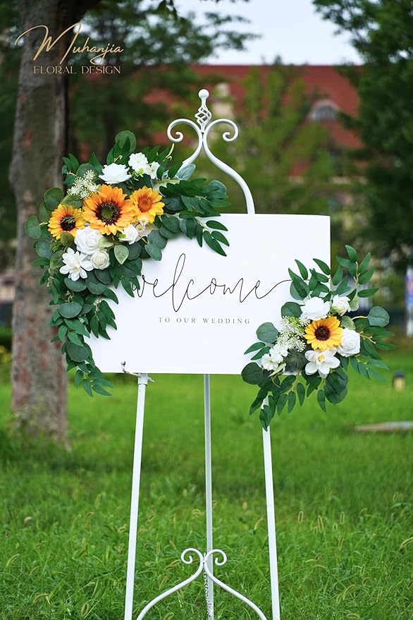 Wedding Sign Faux Flower Swag for Ceremony Party Reception Entrance Floral - Image 5