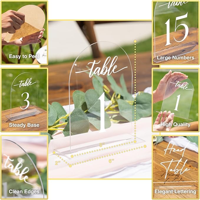 Clear Arch Acrylic Table Numbers - Image 3