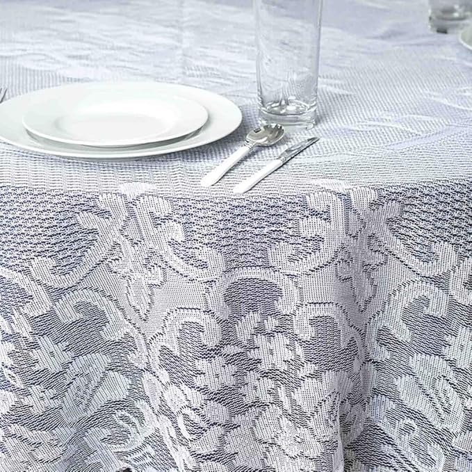 Tableclothsfactory 70" Premium Lace Ivory Round Tablecloth - Image 2