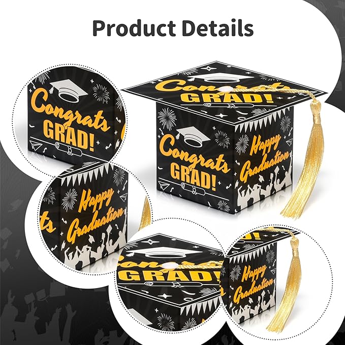 COTOPHER 36 Pack Mini Graduation Cap Gift Boxes, Class of 2025 Graduation Candy - Image 4