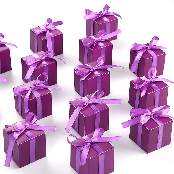 AWELL Purple Gift Candy Box Bulk 2x2x2 inches - Image 6