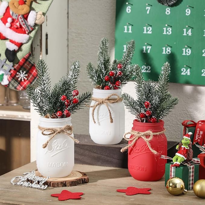 Christmas Mason Jars, Christmas Centerpieces - Image 4