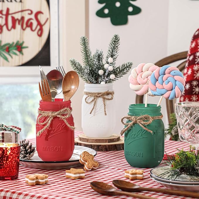 Winter Mason Jars, Winter Centerpieces - Image 5
