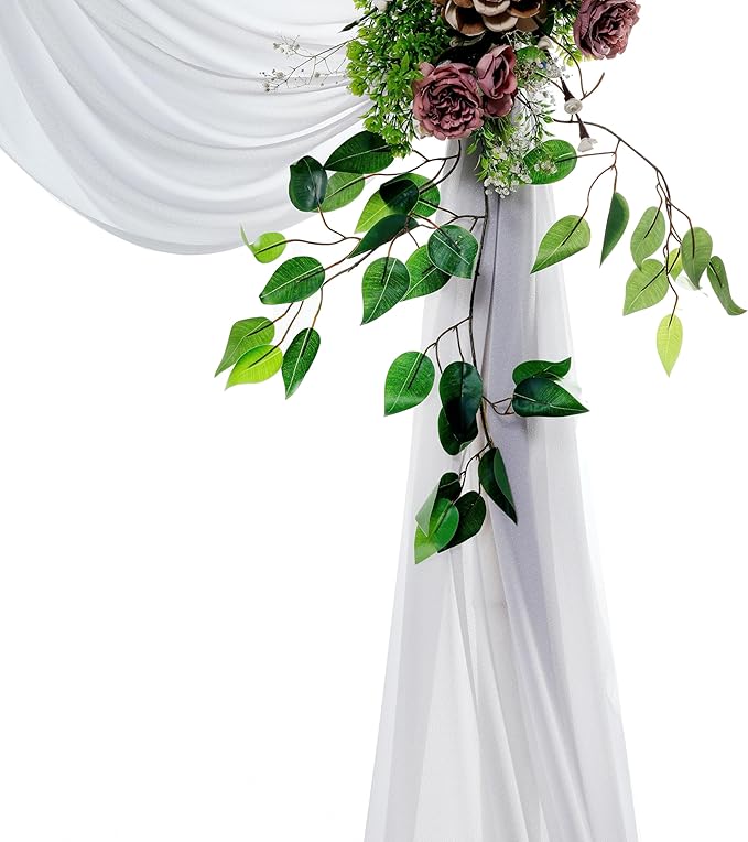 VDS Pack of 2 Panel Wedding Arch Draping Fabric Sheer Chiffon Fabric Drapery - Image 4