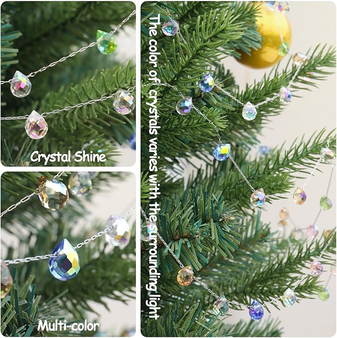Christmas Garland, 9.8Ft Crystal Glass Beads Strands - Image 3