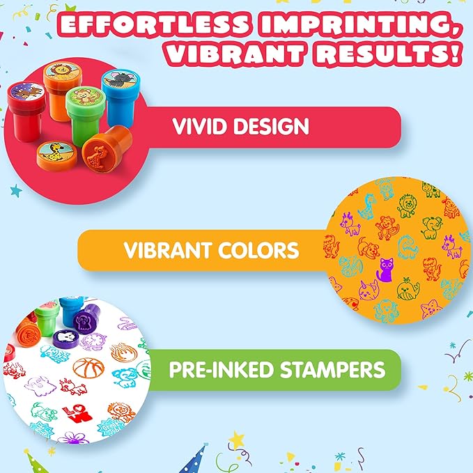 JOYIN 50 Pcs Assorted Stamps for Kids - Image 6
