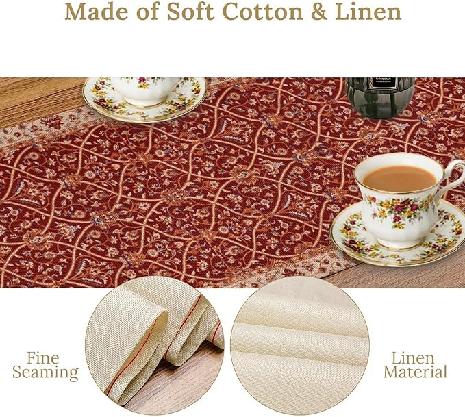 Boho Floral Vintage Table Runner - Image 6