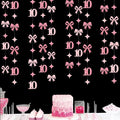 Glitter Pink 10th Bow Birthday Decorations Hot Pink Conquette Bow Garland by pinkblume