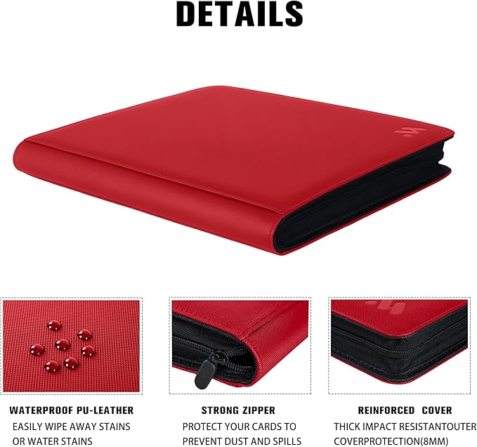 Premium 1000+ Pockets Card Binder, 16 Pockets Trading Card Binder Ringless Side - Image 5