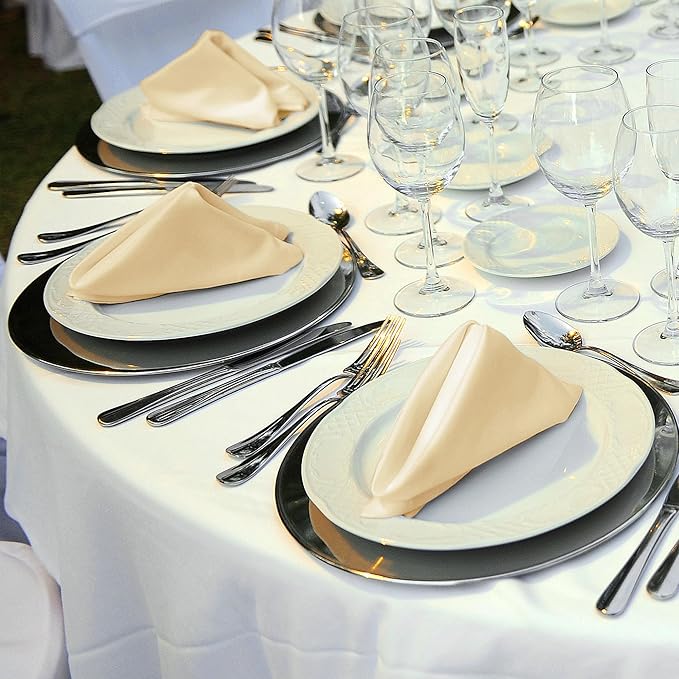 Aneco 12 Pieces Satin Napkins Soft Dinner Napkins Square Weddings Table Napkin - Image 6