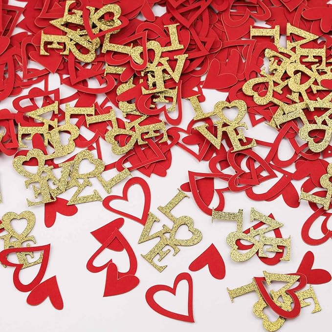 200 Pcs Red Heart Paper Confetti Love Confetti by KALOR